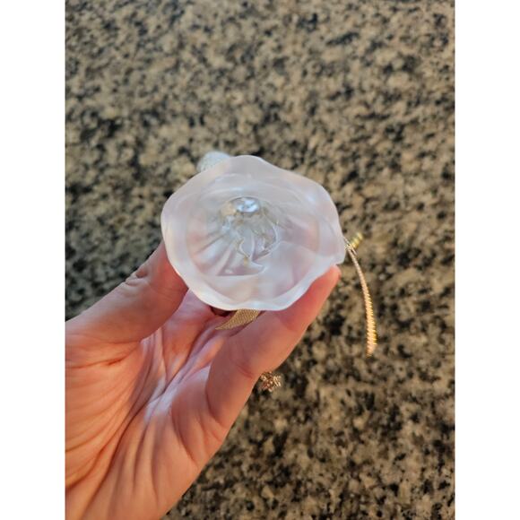 Vintage 1990s Plastic Angel Christmas Ornament Translucent White Gold - Picture 3 of 4